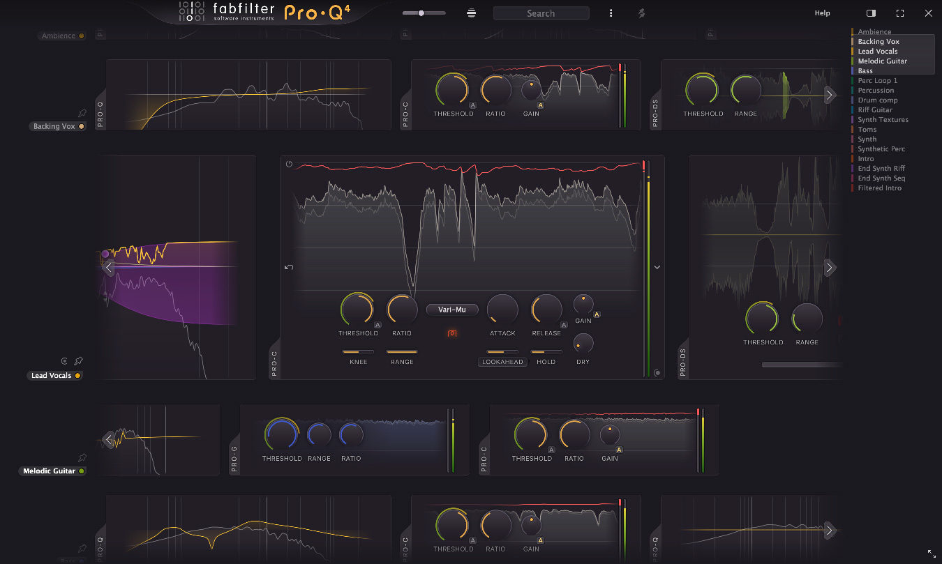 FabFilter Pro-Q 4 instance list