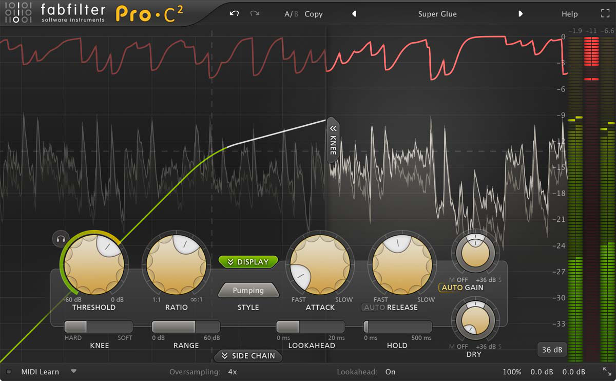 FabFilter Pro-C 2 is a professional compressor plug-in with versatile side chain and routing options, high-quality sound and an innovative interface.