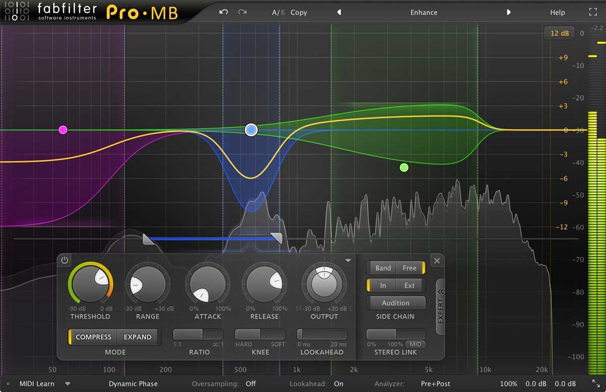 Powerful multiband compressor/expander plug-in with all the expert features you need, combining exceptional sound quality with great interface workflow.