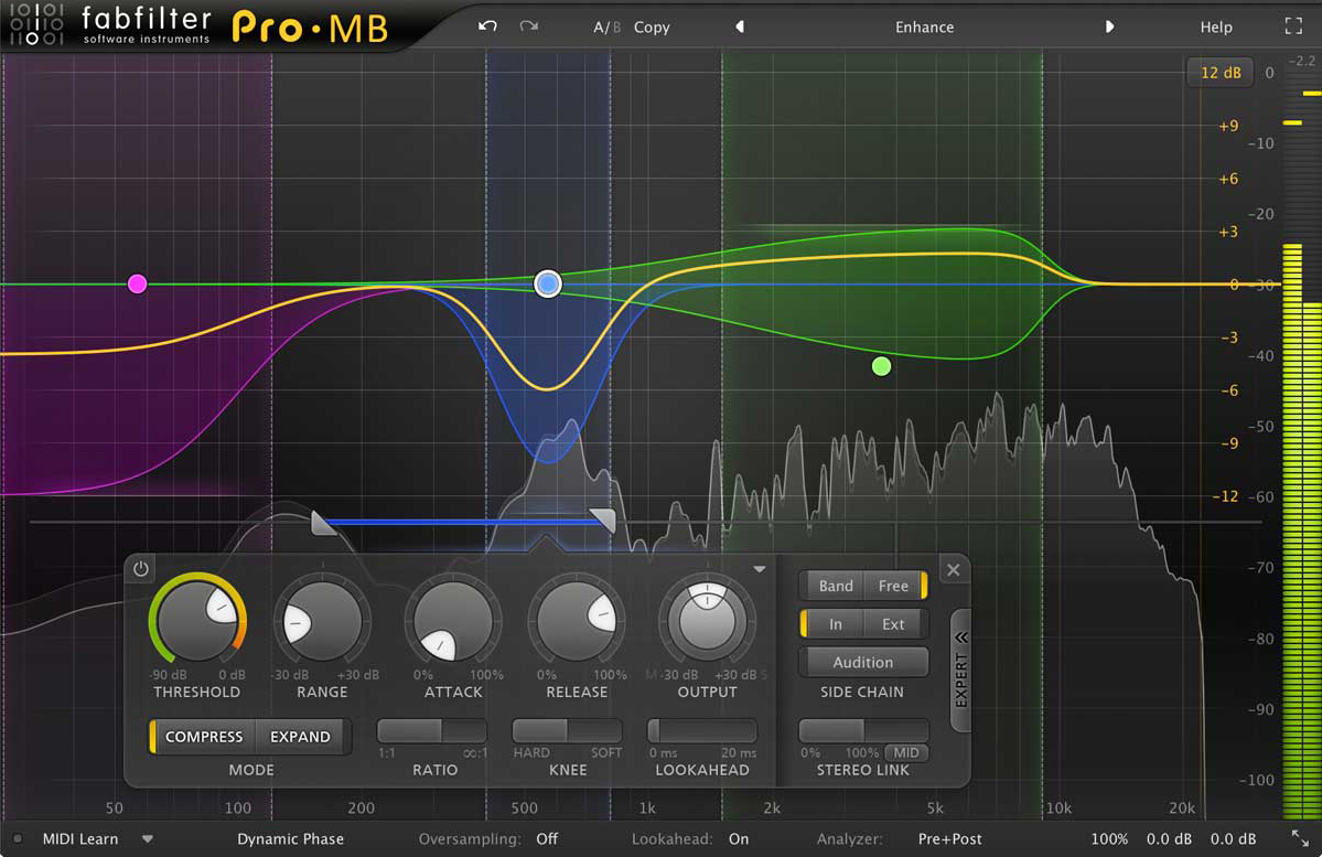 FabFilter Pro-MB is a powerful multiband compressor/expander plug-in with all the expert features you need, combining exceptional sound quality with great interface workflow.