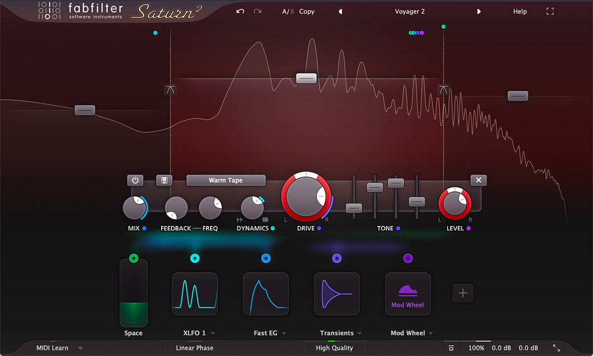 Multiband distortion, saturation and amp modeling plug-in, with lots of modulation options.