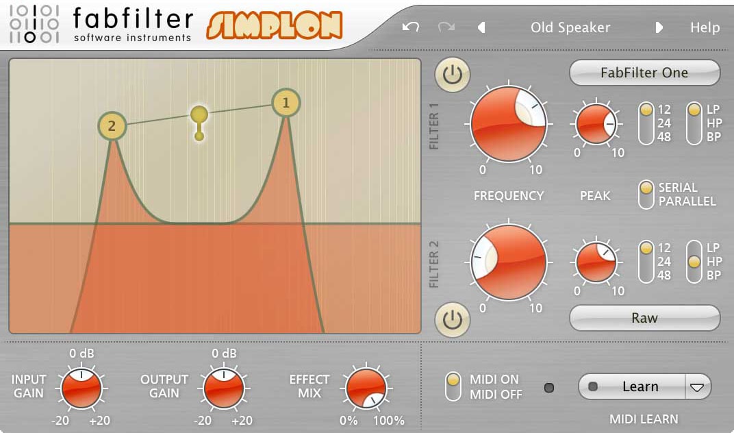 Basic and easy to use filter plug-in with two high-quality multi-mode filters and an interactive filter display.