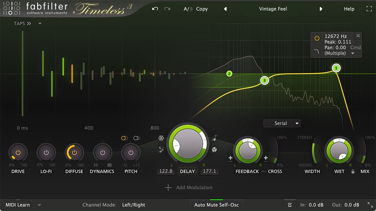 Ultra-flexible tape delay plug-in with time stretching, top quality filters and drag-and-drop modulation.