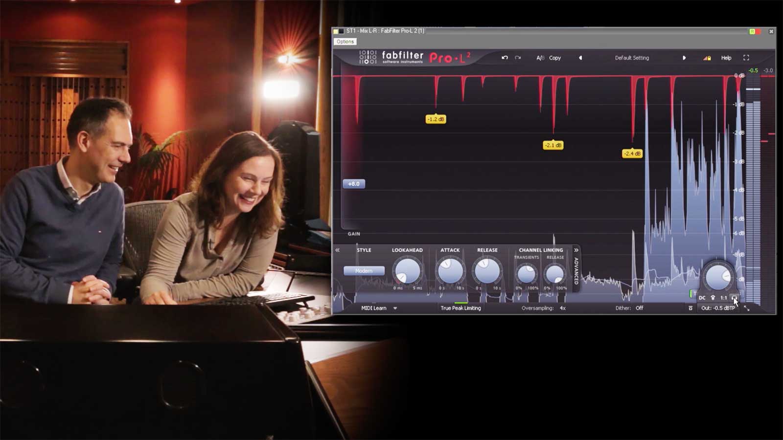 Screenshot of First impressions of FabFilter Pro-L 2 at Wisseloord Studios